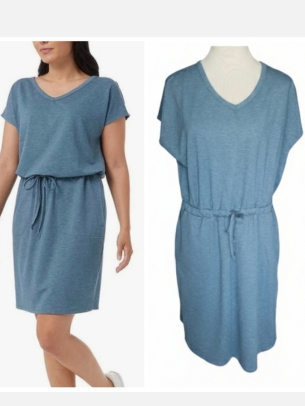32 Degrees Cool short sleeve green blue Casual t-shirt dress Women's size large